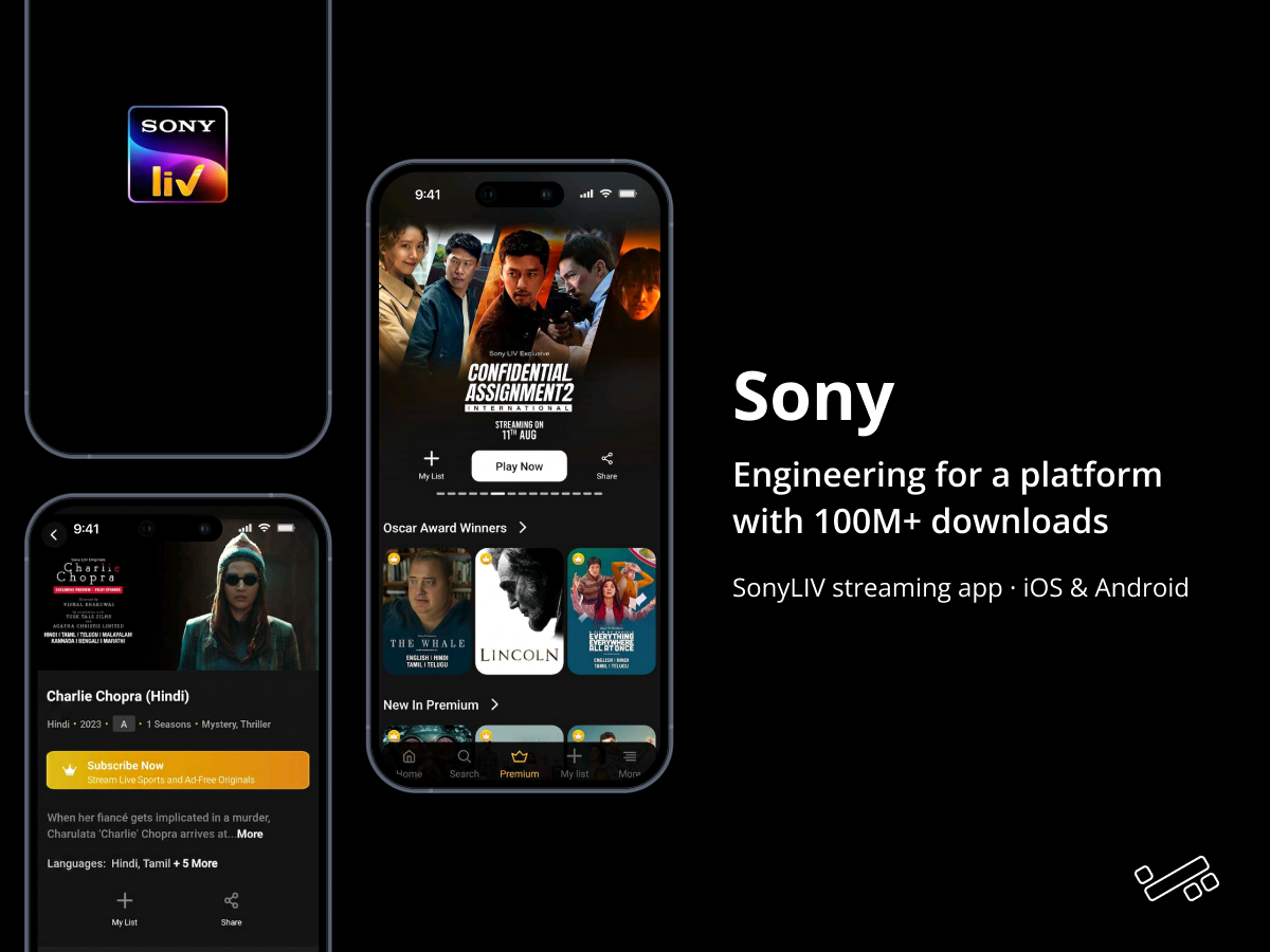 Sony — Media & Entertainment app screen