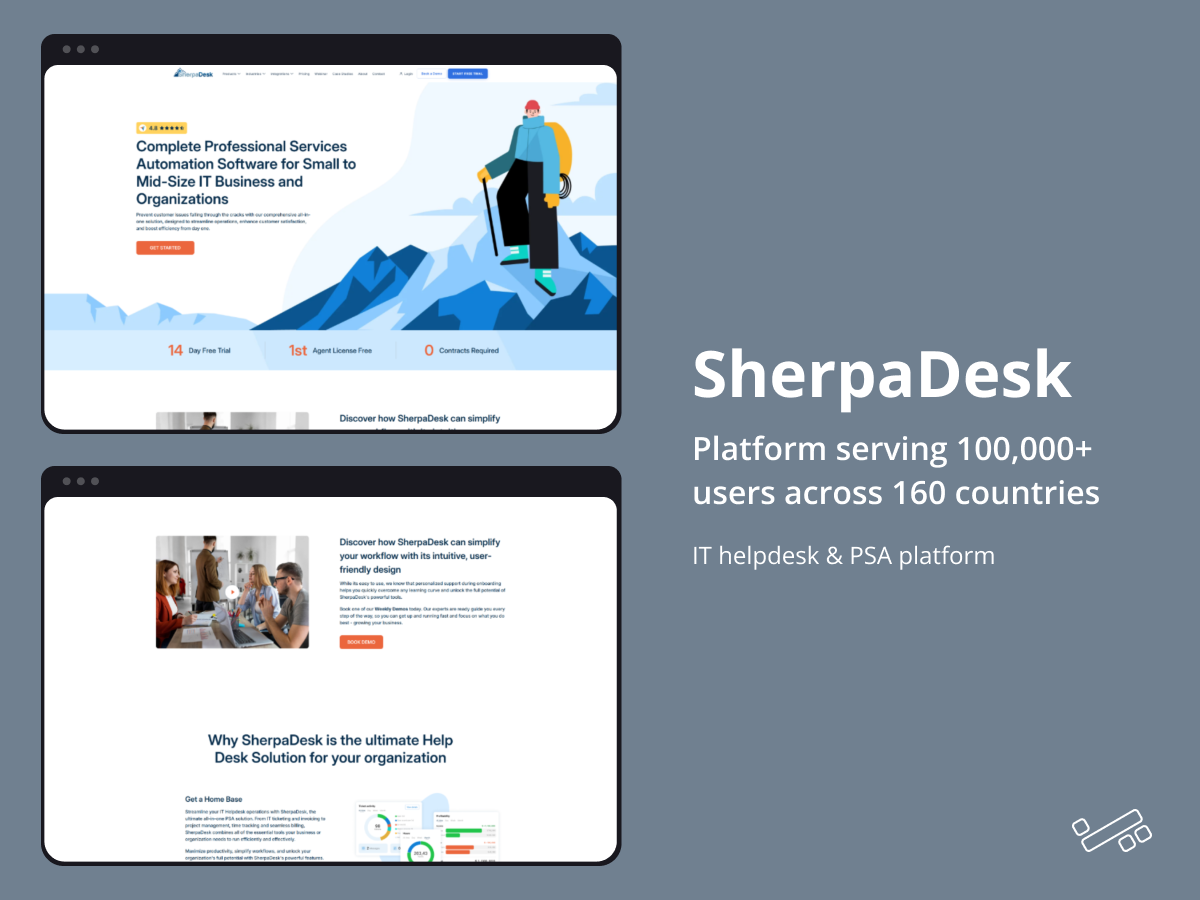 SherpaDesk — SaaS · IT Services app screen