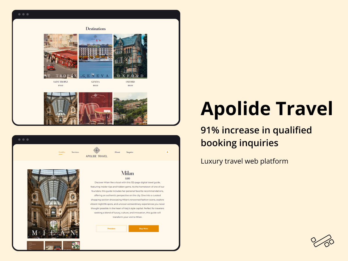 Apolide Travel — Luxury Travel app screen